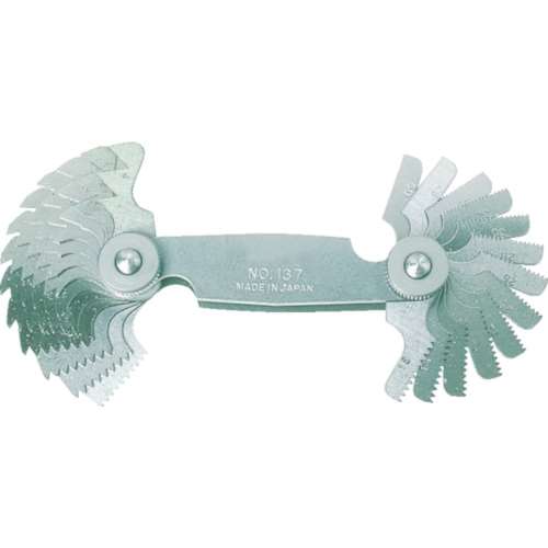■トラスコ中山(TRUSCO)　ピッチゲージ　測定範囲０．２５～６．０ｍｍ　６０°　２１枚組　JIS