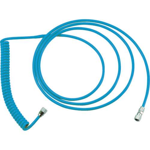 ■トラスコ中山(TRUSCO)　ウレタンコイルホース細巻　ストレート・Ｌ型　２．９ｍ　CH-300-15
