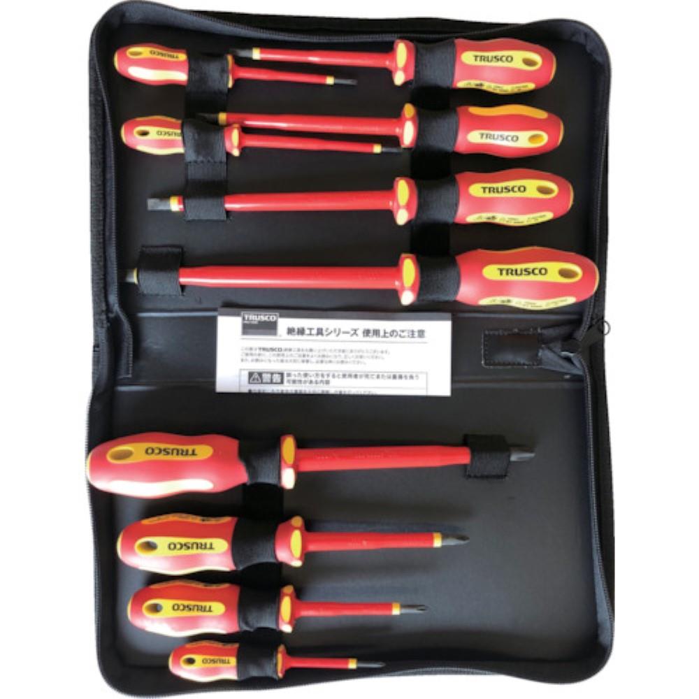 ■トラスコ中山(TRUSCO)　絶縁ドライバー（マグネット入り）１０本セット　TZD10S TZD10S