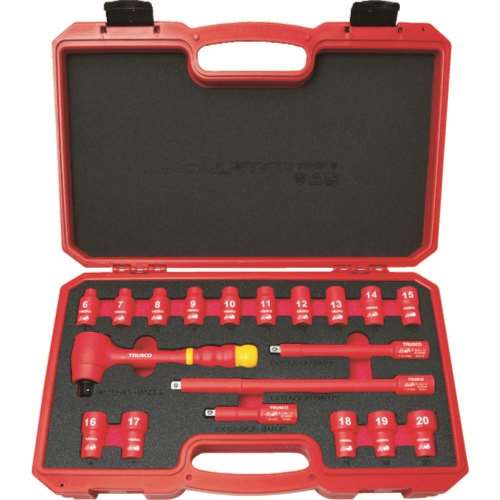 ■トラスコ中山(TRUSCO)　絶縁ソケットレンチセット（６角タイプ）差込角９．５ｍｍ　TZSW319S