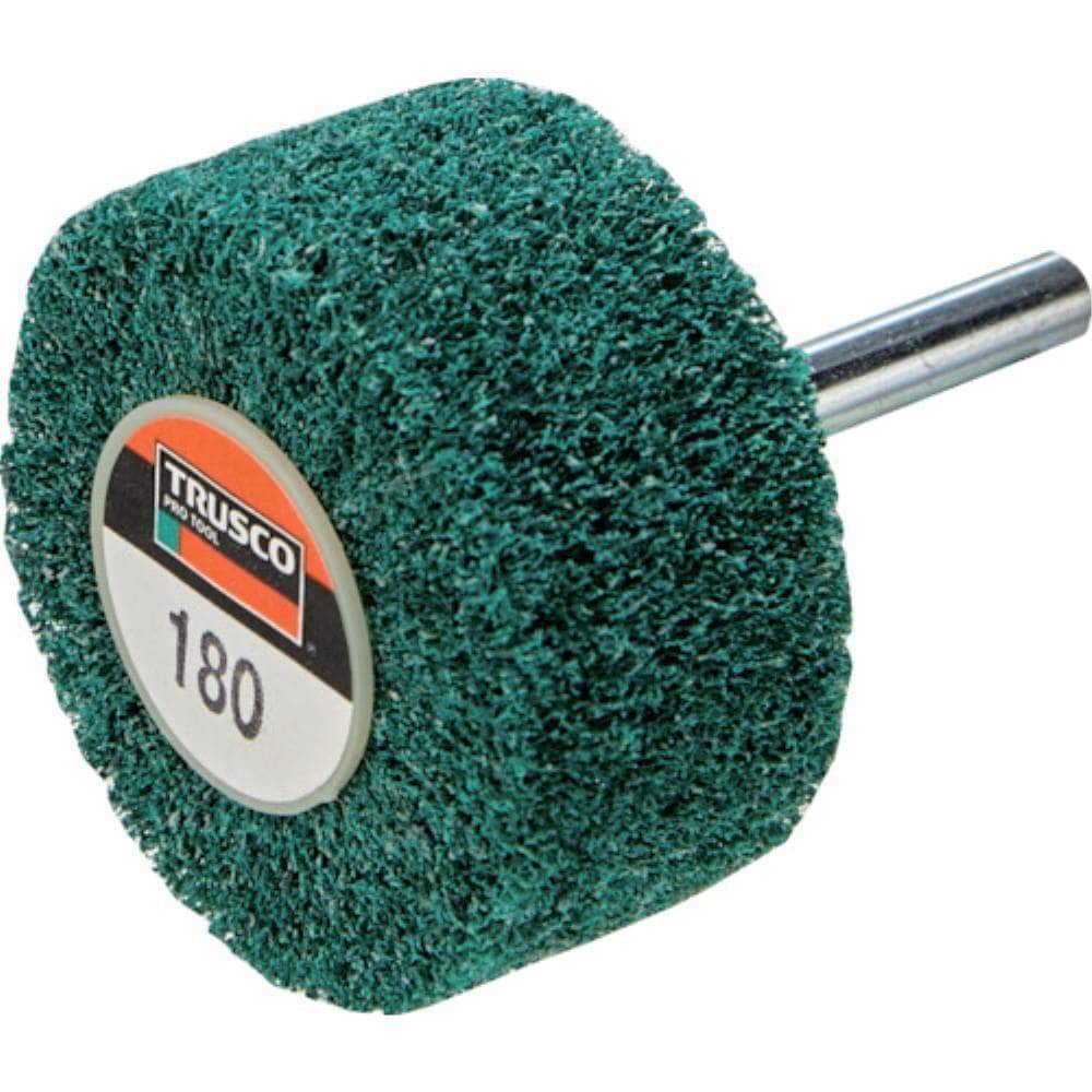 ■トラスコ中山(TRUSCO)　ナイロン軸付ホイル外径Φ１００×厚み２５×軸６　１８０＃　UFN1025180 UFN1025180