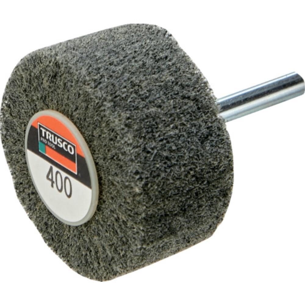 ■トラスコ中山(TRUSCO)　ナイロン軸付ホイル外径φ４０×厚み２５×軸６　４００＃　UFN425400 UFN425400