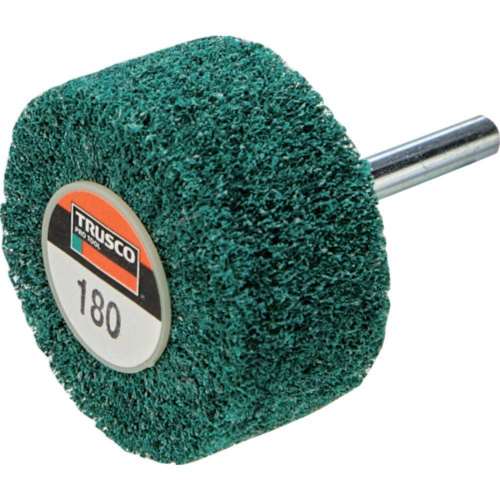 ■トラスコ中山(TRUSCO)　ナイロン軸付ホイル外径φ６０×厚み２５×軸６　１８０＃　UFN625180