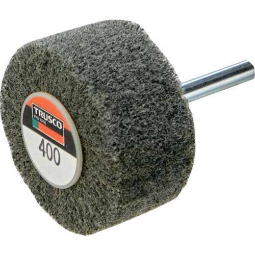 ■トラスコ中山(TRUSCO)　ナイロン軸付ホイル外径φ６０×厚み２５×軸６　４００＃　UFN625400