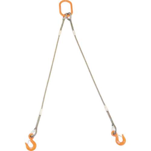 ■トラスコ中山(TRUSCO)　２本吊りＷスリング　フック付き　１２ｍｍＸ３ｍ　ＧＲＥ２Ｐ１２Ｓ３