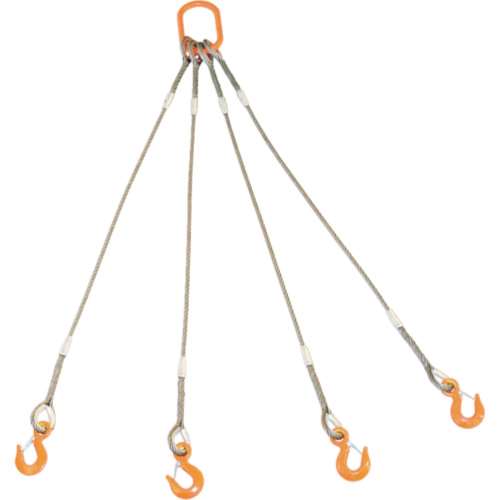■トラスコ中山(TRUSCO)　４本吊りＷスリング　フック付き　１２ｍｍＸ２ｍ　ＧＲＥ４Ｐ１２Ｓ２