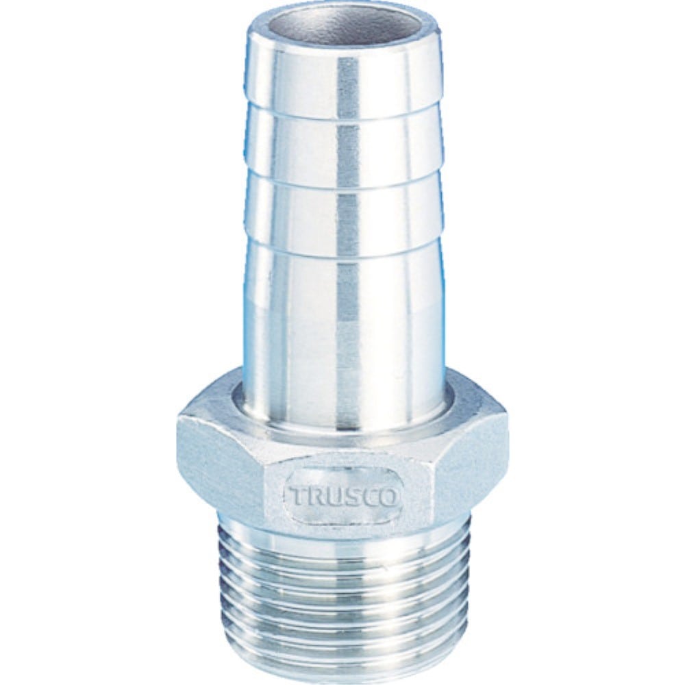 ■トラスコ中山(TRUSCO)　ねじ込み管継手　ＳＵＳ　六角ホースニップル　２５Ａ　ＴＳＴＨＮ２５Ａ TSTHN25A