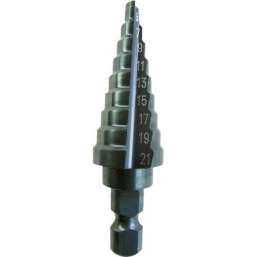■トラスコ中山(TRUSCO)　ステップドリル　２枚刃黒染め表面処理　５～２５ｍｍ　段数１１  NMS-25 (ｺﾊﾞﾙﾄﾊｲｽ)
