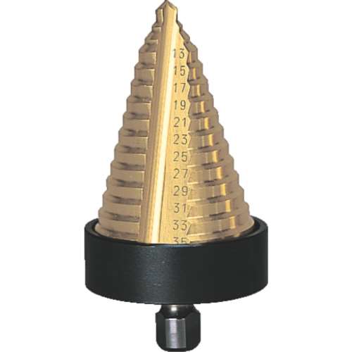 ■トラスコ中山(TRUSCO)　ステップドリル　２枚刃チタンコーティング　５～３５ｍｍ　段数１３  NMS-35G