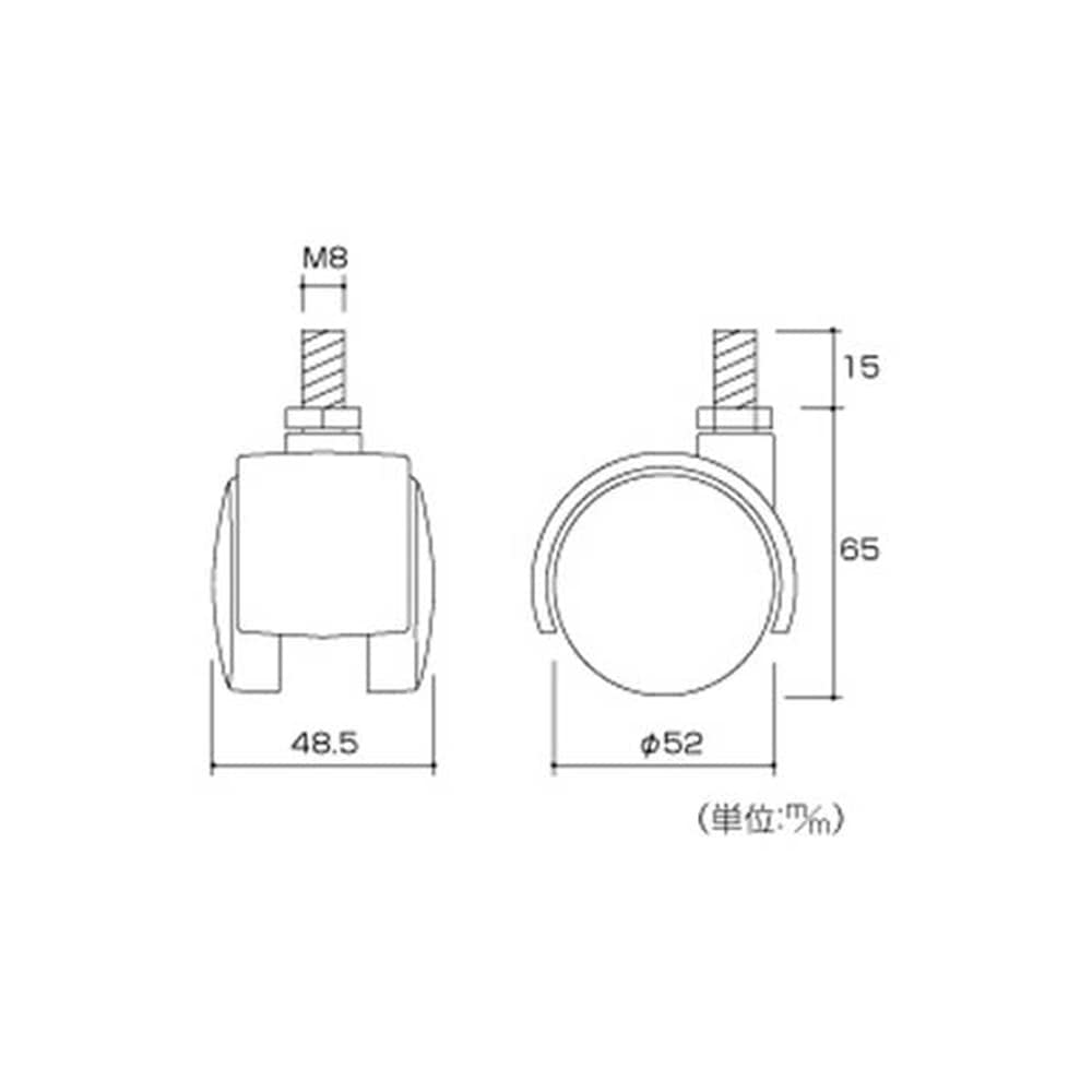 17384ニ輪キャスターN-M8-50