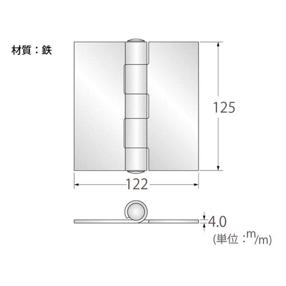 17456 鉄ウェルド蝶番 125mm