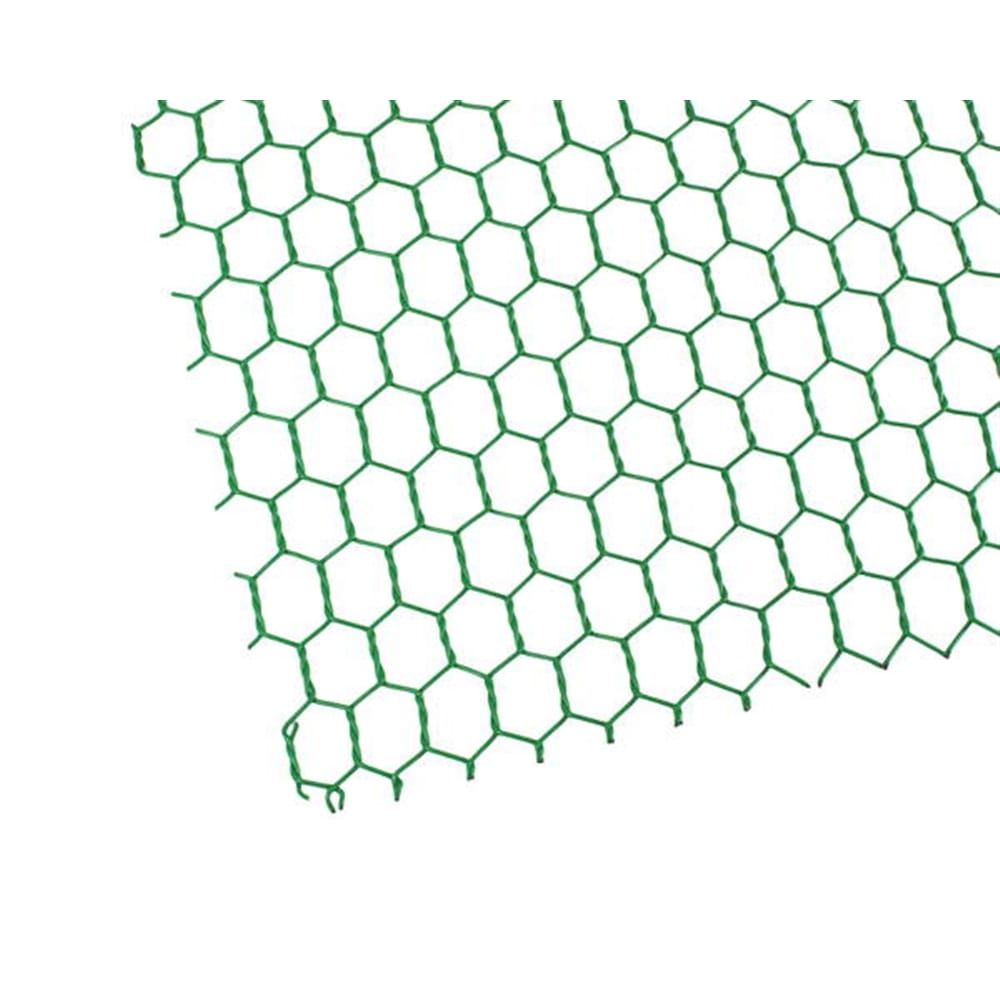 ビニール亀甲網 #20x10mmx450mmx30m巻 緑 巻売