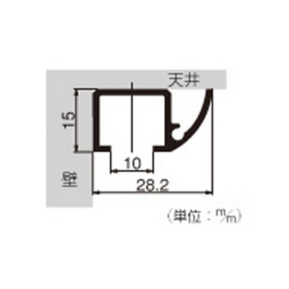 58041 丸型フックレール2Mホワイト