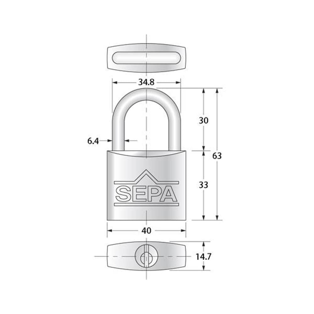 G266ディンプル南京錠40mm同一南京錠3個・鍵5個