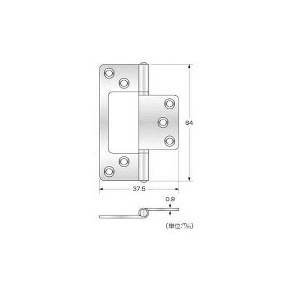 P-738 ステン正面付蝶番64mmGB