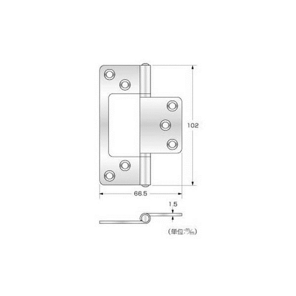 ステン正面付蝶番102mmGB