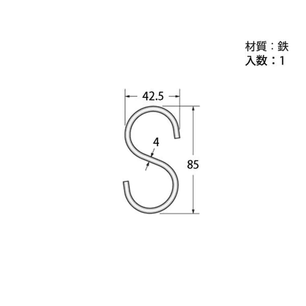 EH-255クロームSフック4x85mm