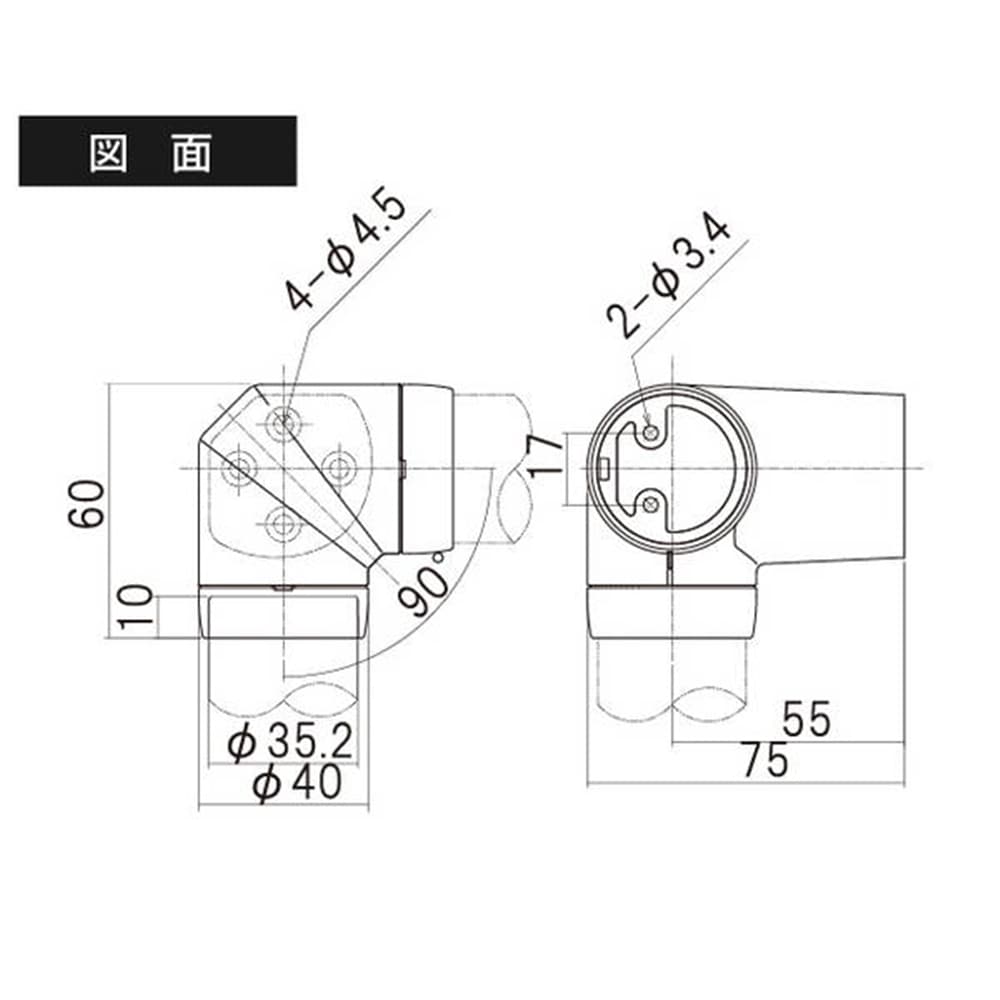 97068 コーナーブラケット脱着タイプゴールド