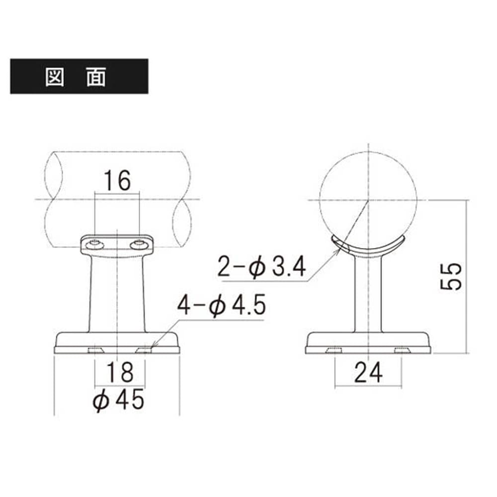 97086 直付ブラケット クローム