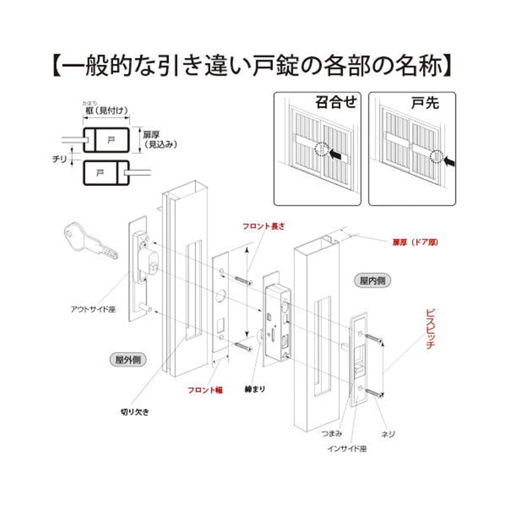 KH-145 引違錠 三協