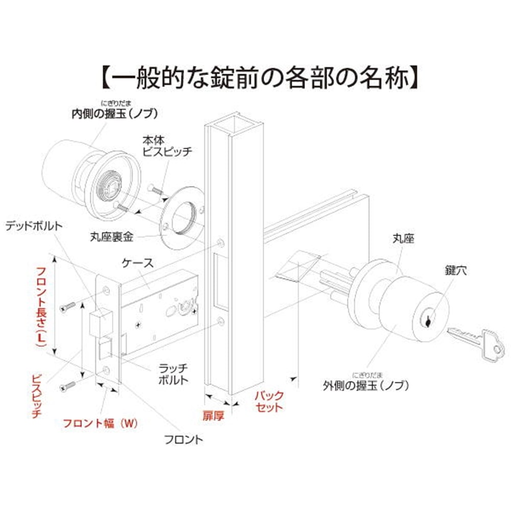 M-30 ミワ特殊錠浴室間仕切錠 公団用