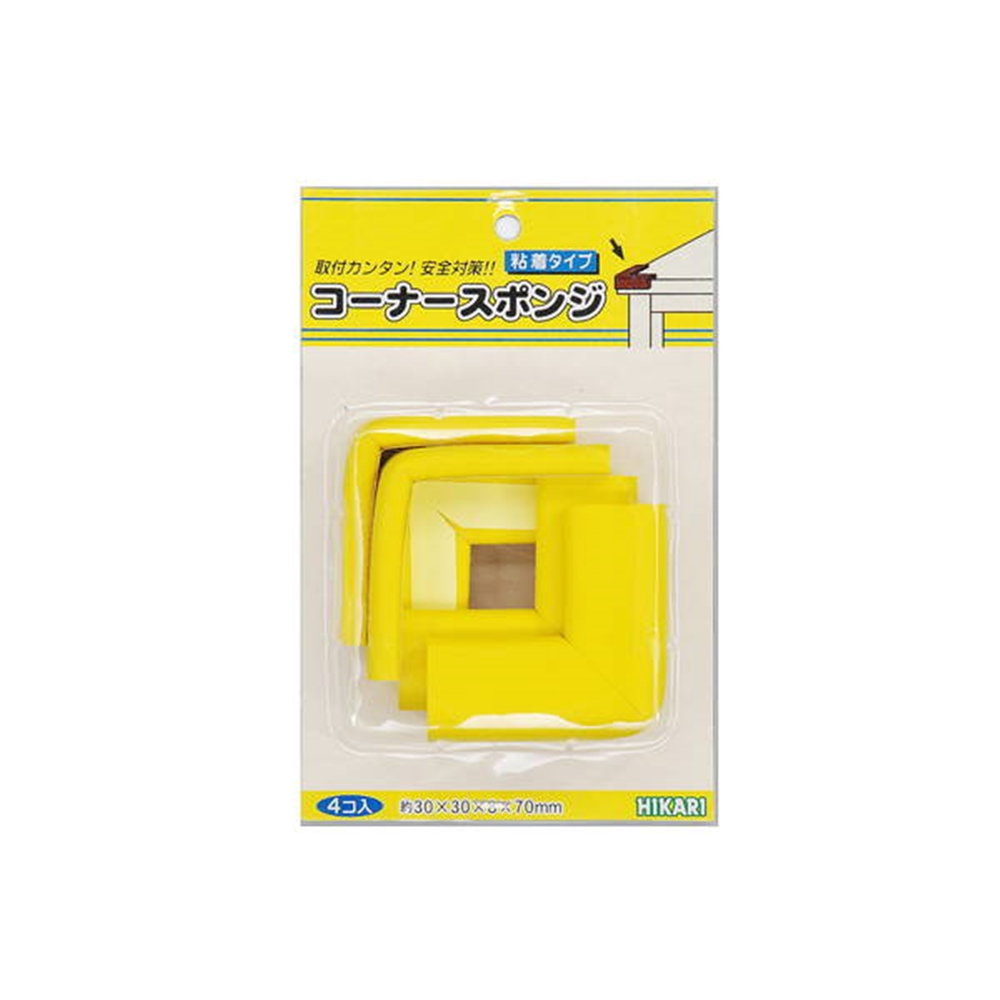 光（Hikari）　ＰＳＲＫ－３１０スポンジコーナー用黄４入３０Ｘ３０Ｘ８Ｘ７０ｍｍ 黄