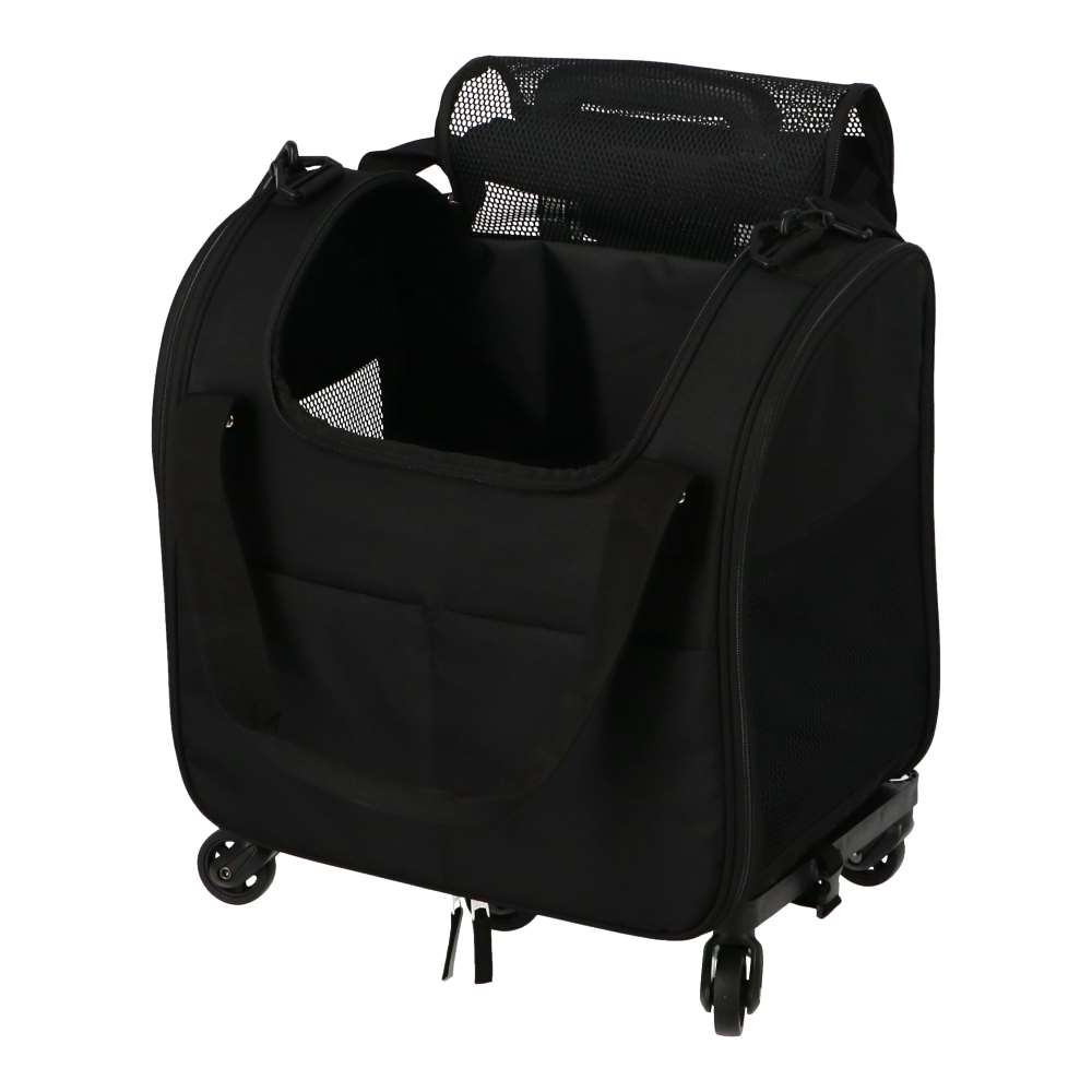 LIFELEX　折り畳めるトローリー付　３ＷＡＹキャリーバッグ　ＢＩ１２－２５２９　ブラック