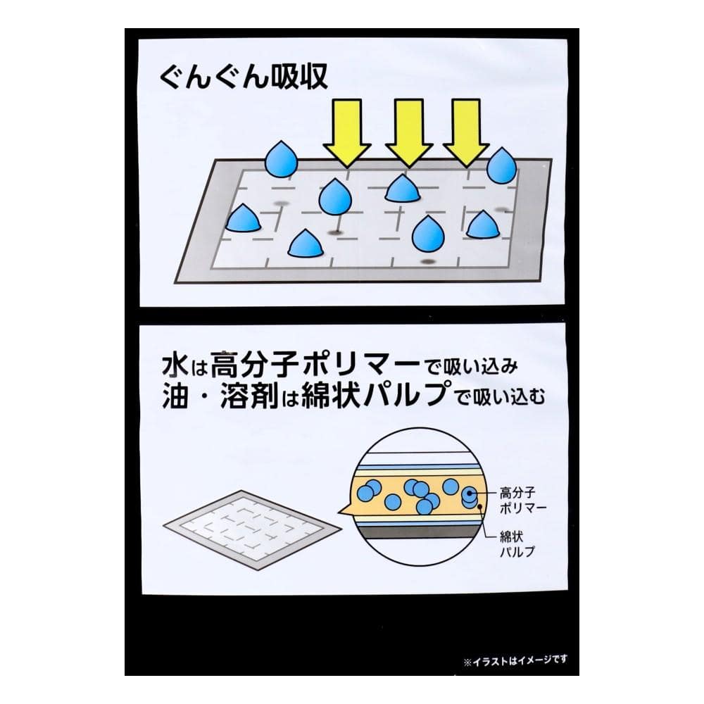 PROACT　多目的吸収シート（水・油・溶剤）　３３０×４５０サイズ　１００枚入り　グレー／ホワイト