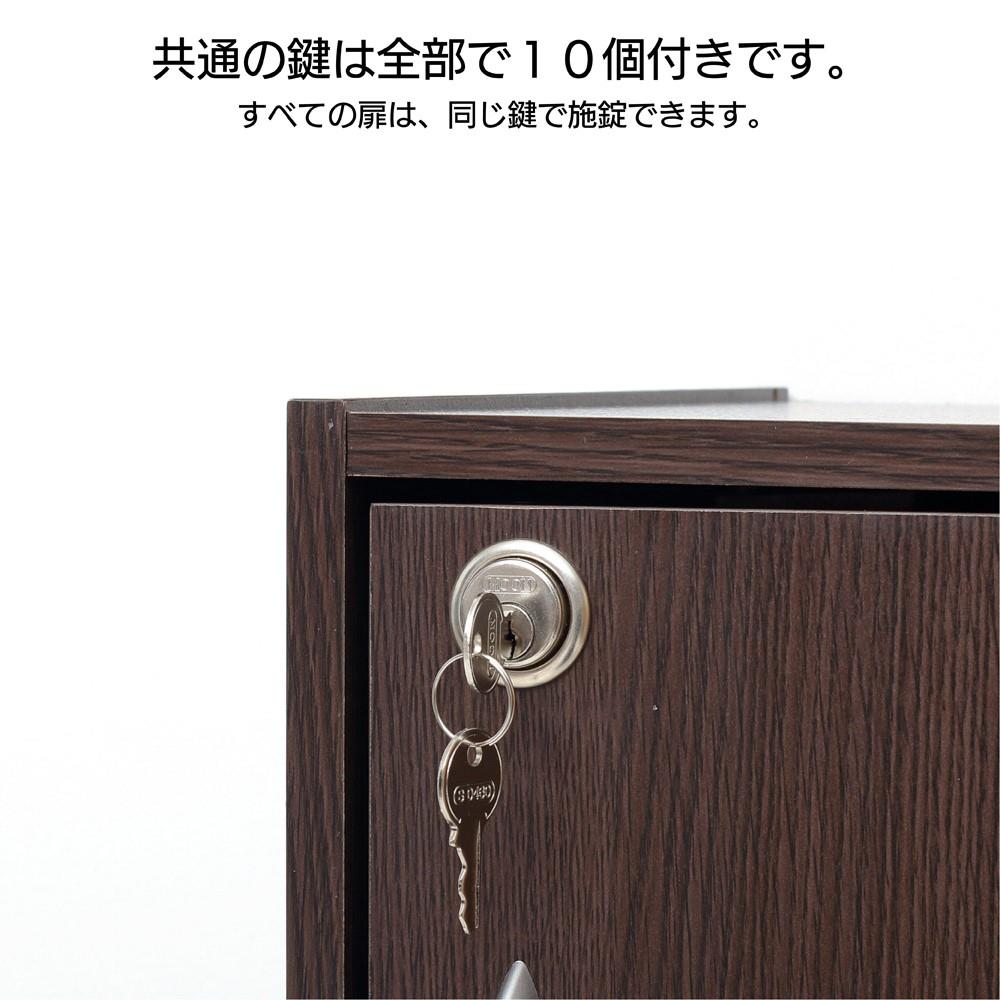 クロシオ　鍵付き５段ボックス　Ｒ　３９４４５　ブラウン ５段 ブラウン