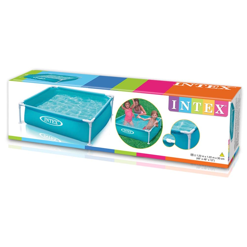 INTEX プール ビニールプール 小さい 家庭用 空気入れ不要 長方形 レクタングラフレーム 57173NP 水遊び 省スペース お家 自宅 庭 インテックス 約122×122×30cm