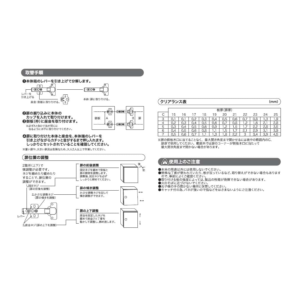 LIFELEX スライド丁番３５ｍｍ　全カブセ・着脱式２P 全カブセ・着脱式・２個入り