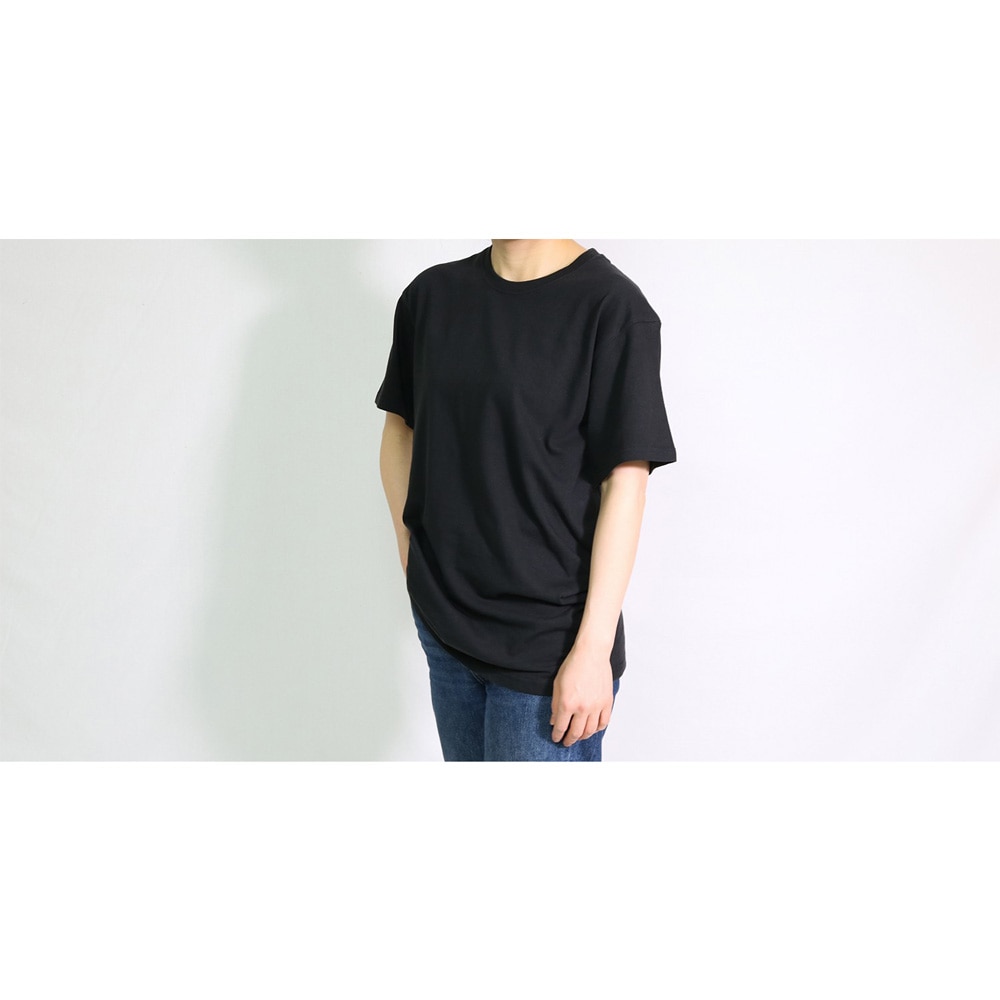 コットンＵＳＡ半袖　Ｔシャツ　ＬＬ　無地　ブラック ＬＬ