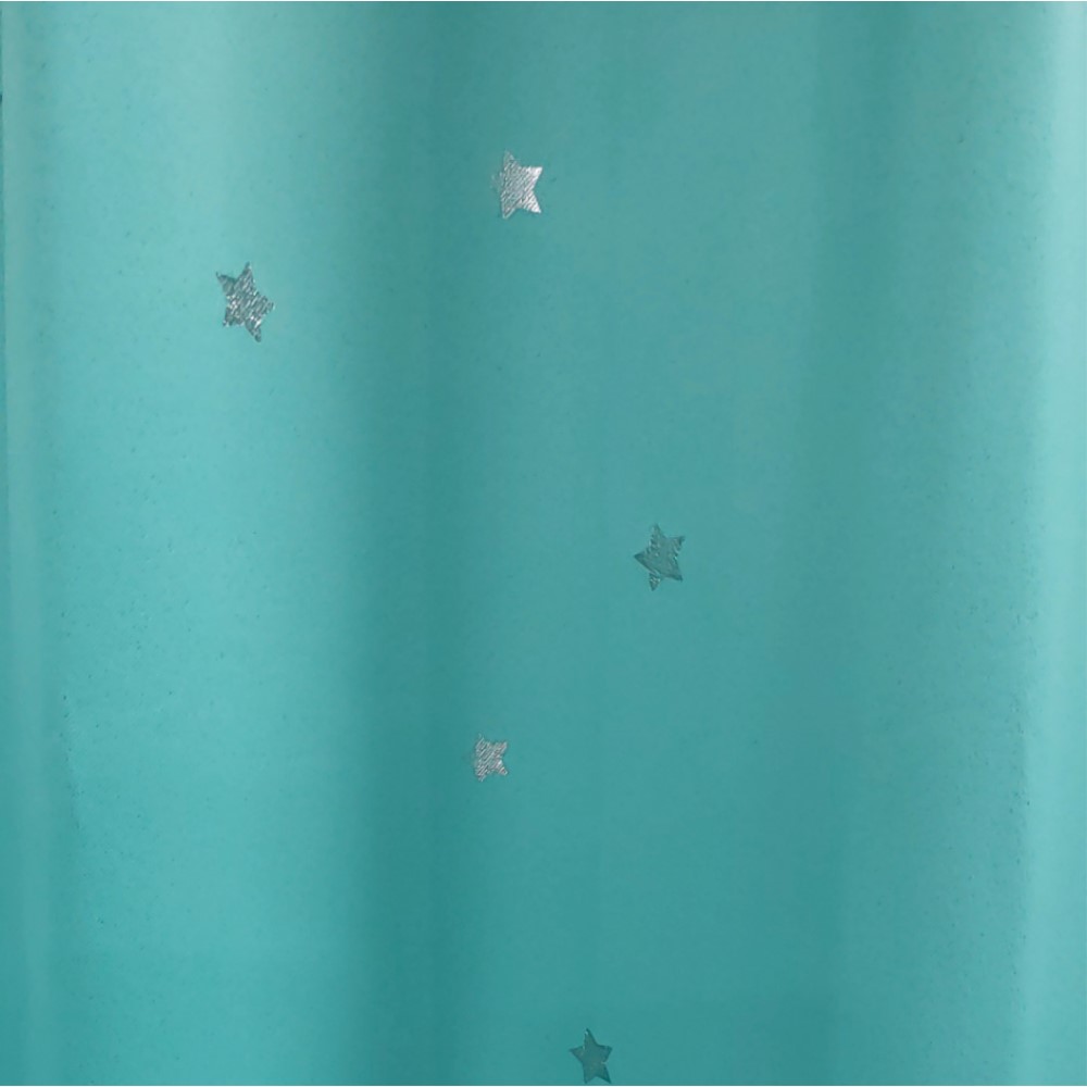 LIFELEX　遮光遮熱保温カーテン　スター　１００×１３５ｃｍ　ターコイズブルー　２枚組 幅100×丈135ｃｍ