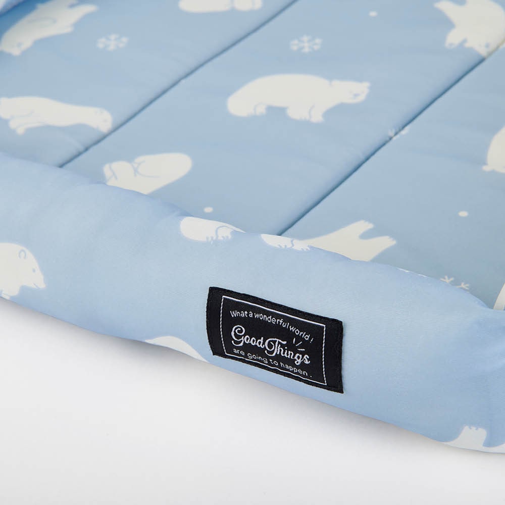 LIFELEX 接触冷感スクエアベッド S 白くま ブルー QR12ー5296 26SS S ブルー