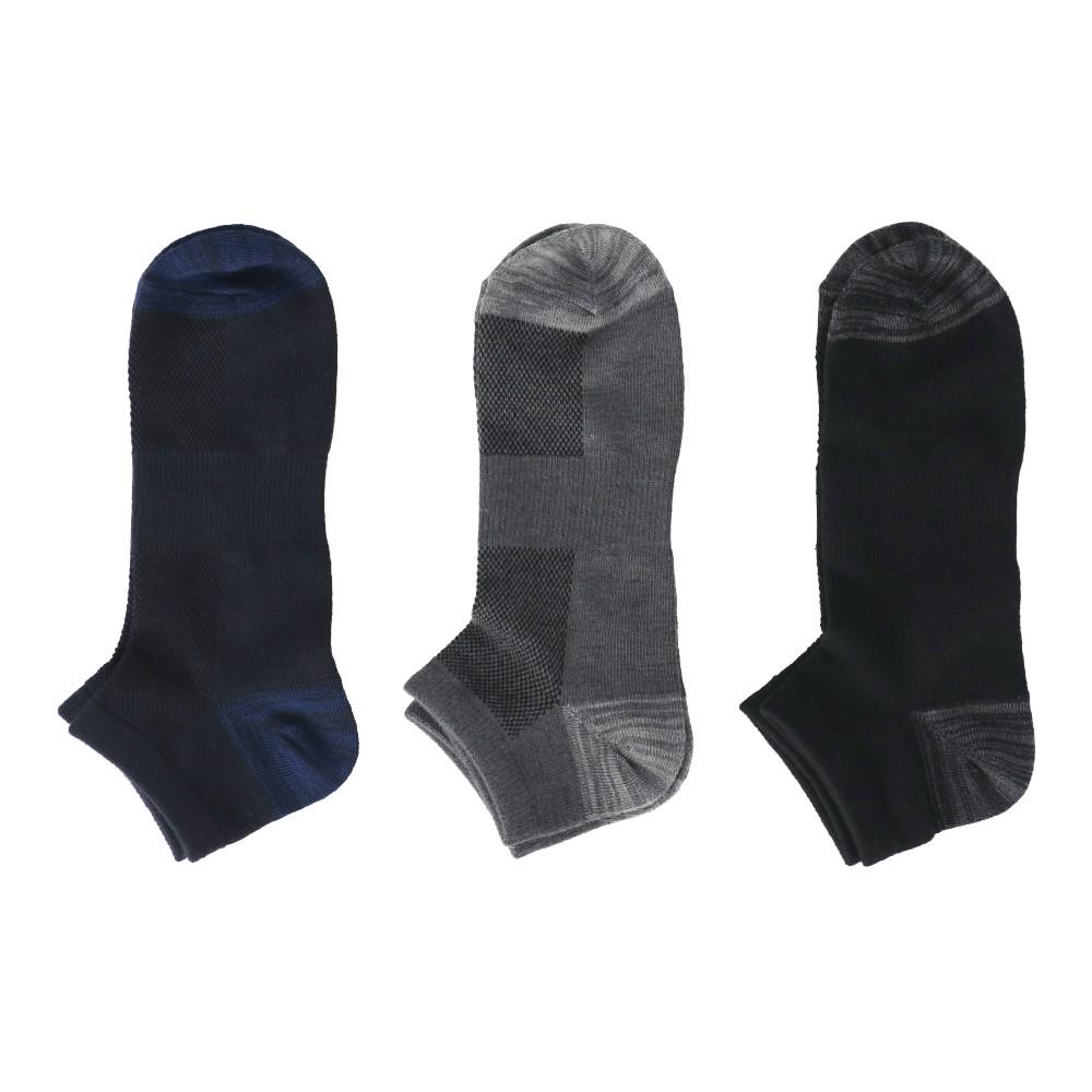 PROACT　吸水速乾ソックス　丸先　スニーカー丈　３Ｐ　カラーアソート