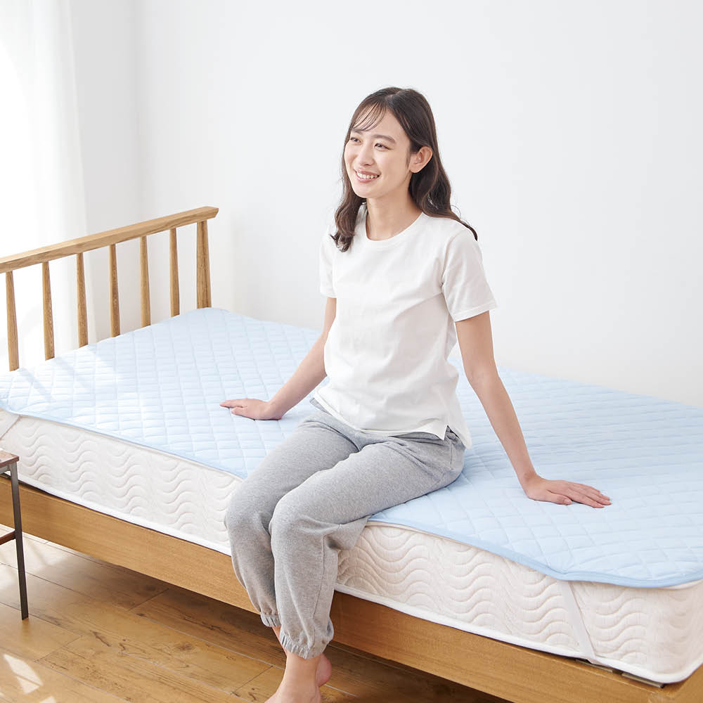 LIFELEX 冷感敷パッドシングル ブルー 敷パッド シングル