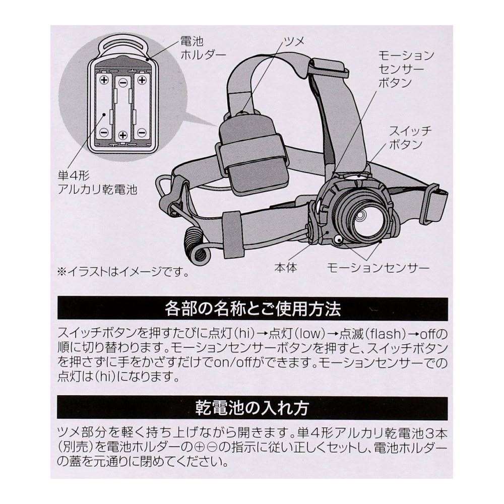 PortTech　モーションセンサー付ヘッドライト　ＩＷＬ－Ｔ０１２