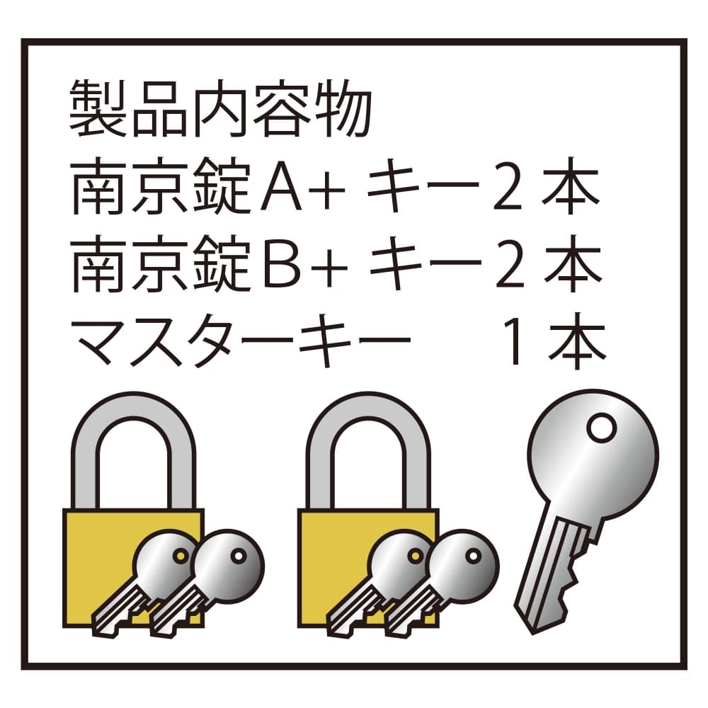 マスターキー付き南京錠　40mm　2個入　IB-145