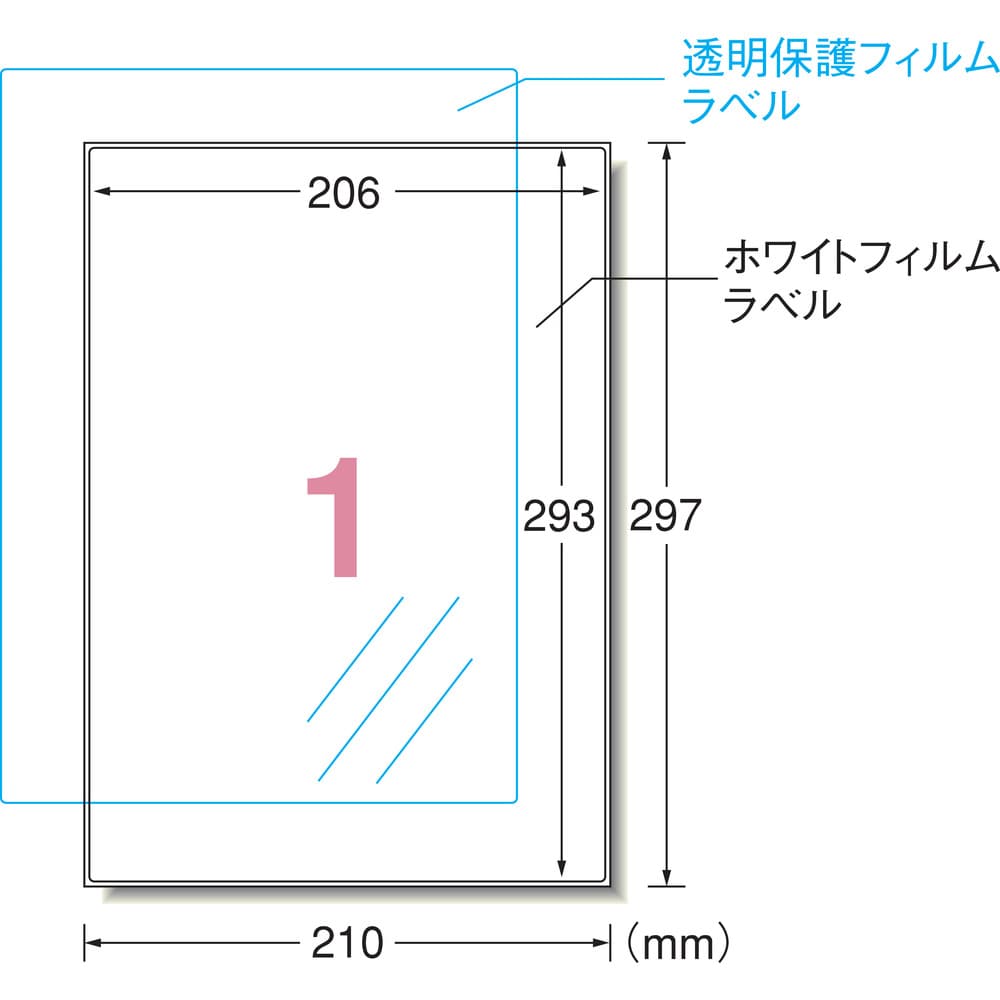 3M エーワン 屋外用サインラベル（レーザー）油面用カバー付ツヤ消し 1面 5枚 31089