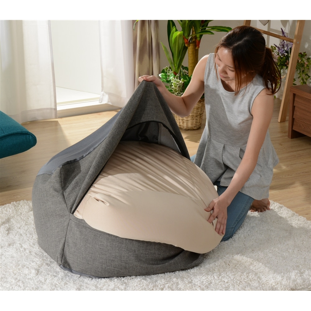 ビーズクッションＬ　Ａ６０１ａ－６１２ＤＢＬ／６１１ＧＲＹ デニム調インディゴブルー