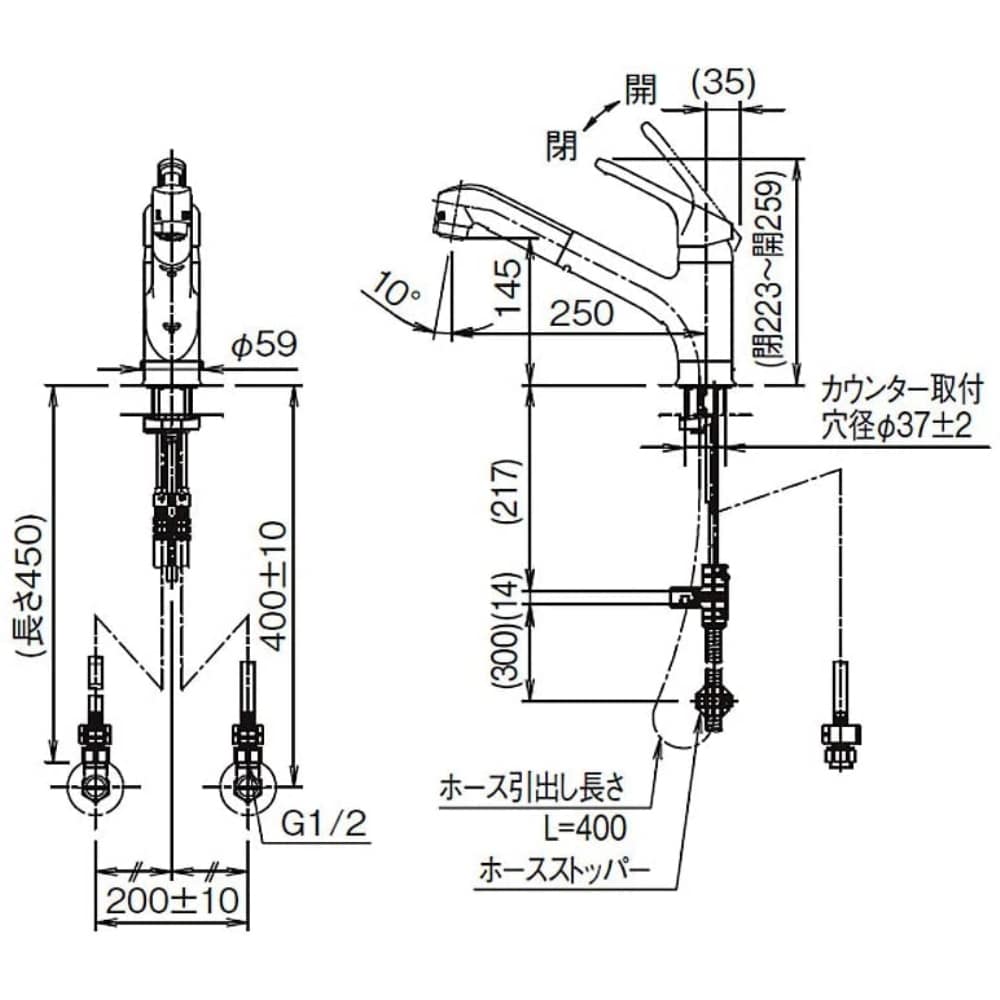 INAX キッチン用ハンドシャワー付きシングルレバー混合水栓 RSF-832Y(RSF-832Y):  住宅設備・電設・水道用品|ホームセンターコーナンの通販サイト