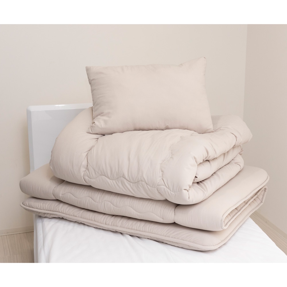 LIFELEX 制菌防臭寝具３点セット　シングル　モカ　布団セット　×２セット モカ　×２セット