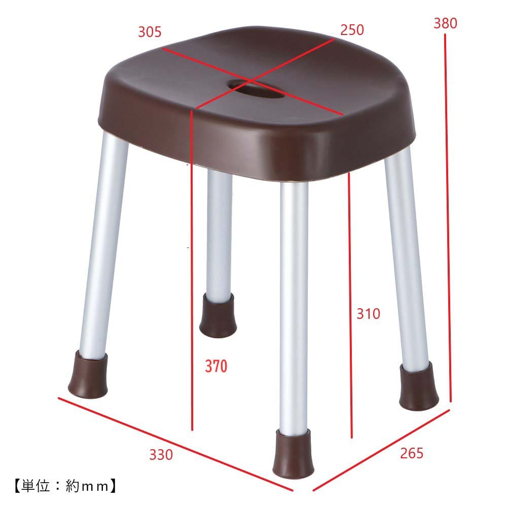 LIFELEX アルミバススツール　ブラウン　３８ｃｍ ブラウン