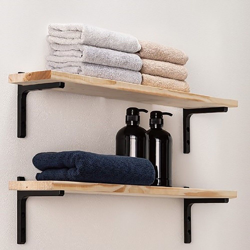 ベスト マジカルピンでつける棚受け 1×6 ブラック 1×6ブラック