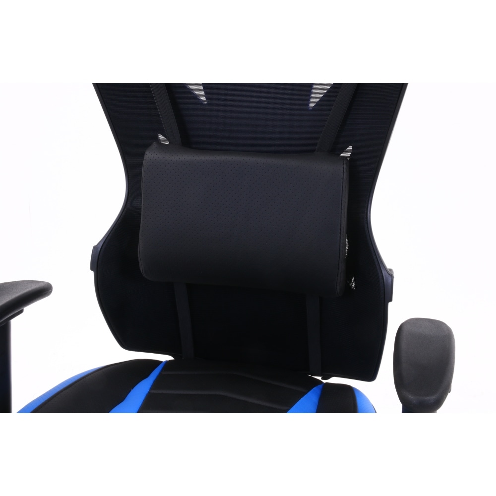 不二貿易 ゲーミングチェア レイズブルー 回転式 リクライニング   幅68.5cm 19428 Eスポーツ 組立式 ブルー