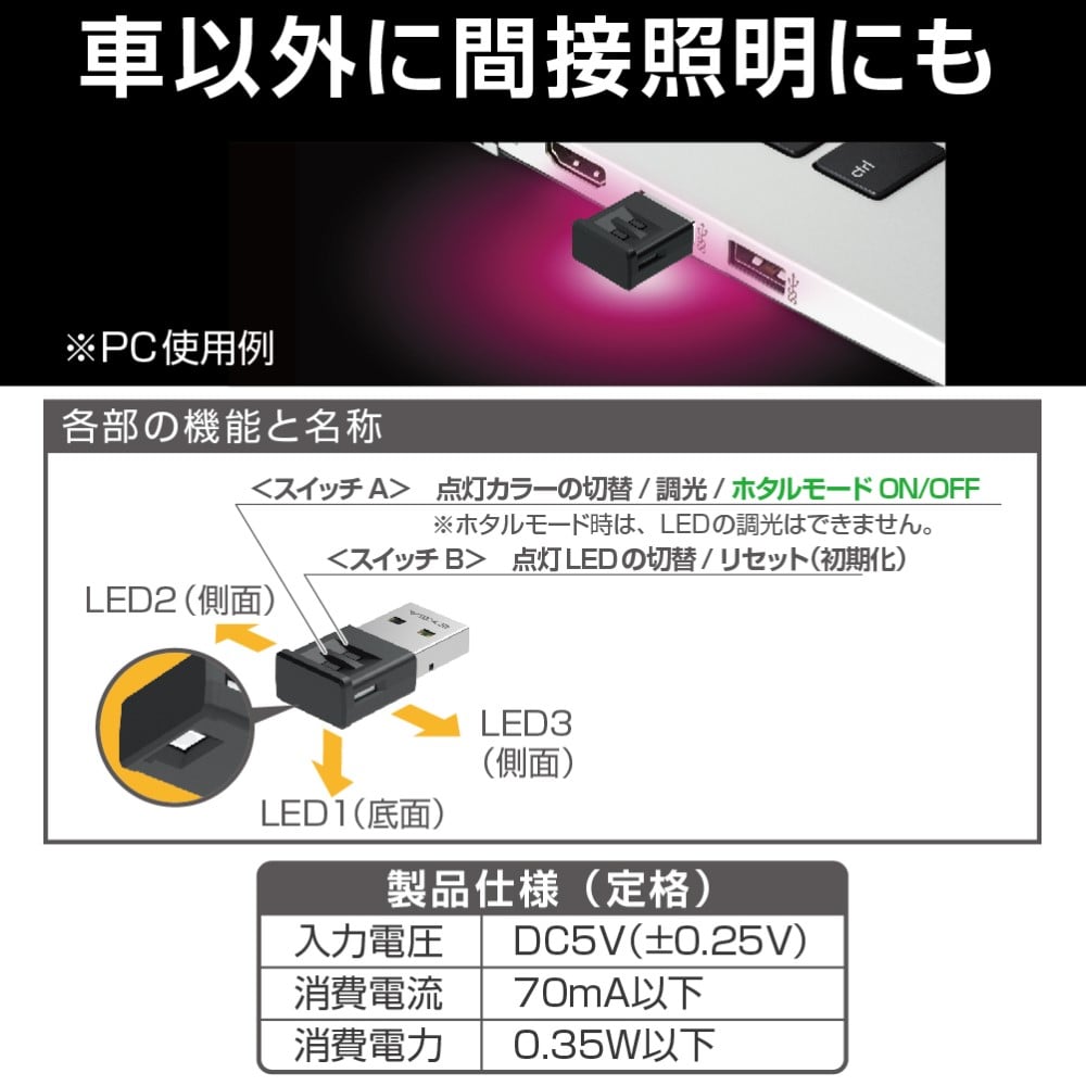 ミニＵＳＢライト ＥＬ１７２