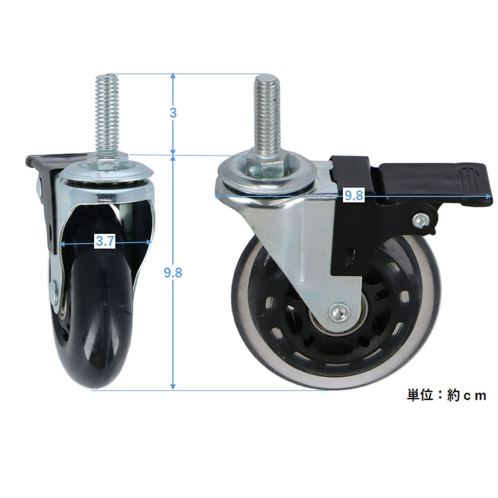 LIFELEX 25Φシステムラック 高荷重キャスター2P 25-CSHW クリア　×６セット 径25mm用 高荷重キャスター2P ×6セット