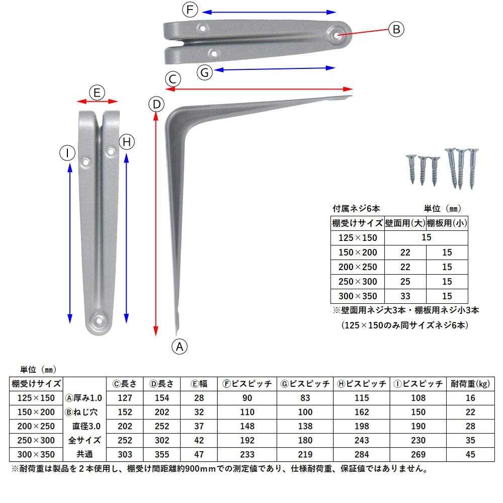 LIFELEX Ｌ型棚受け　Ｍブラック　１２５×１５０ｍｍ 125×150mm