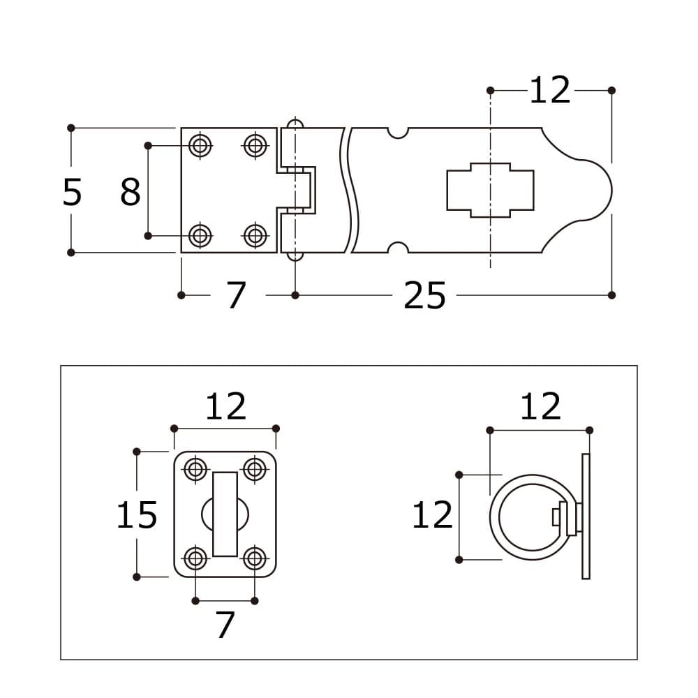 和気産業　ストロング掛金　ＢＨ１１５２　２５ＭＭ　艶消し黒
