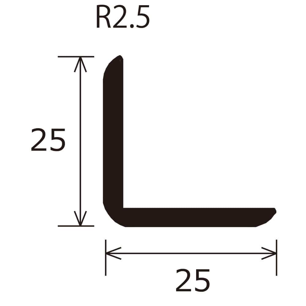 光モール　Ｒアングル２５Ｘ２５　ＮＯ．２１６２ステンカラー１Ｍ